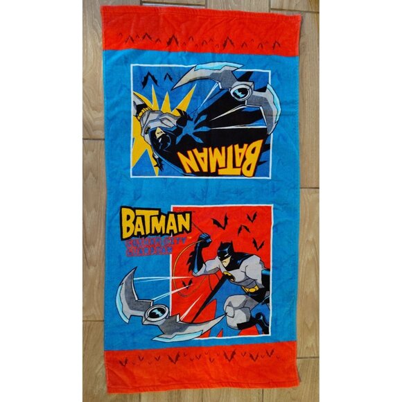 Vintage Batman Bath Towel Gotham City Guardian, Kmart Kids Towel Bright Kids - Picture 1 of 3